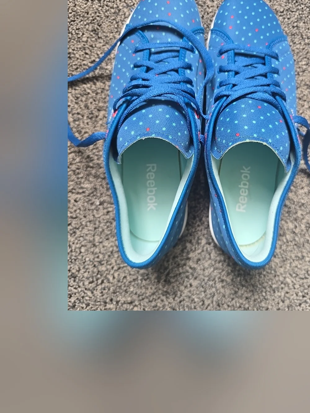 Reebok Womens Skyscape Runaround Comfort Walking Sneakers Polka Dot Size 7.5 - Picture 8 of 9